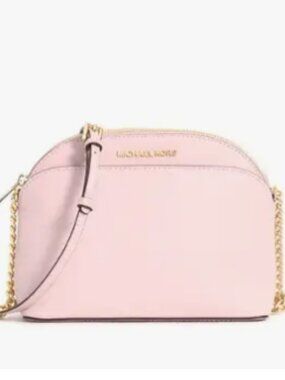 Michael Kors Jet Set Travel Medium Saffiano Leather Dome Crossbody Bag
